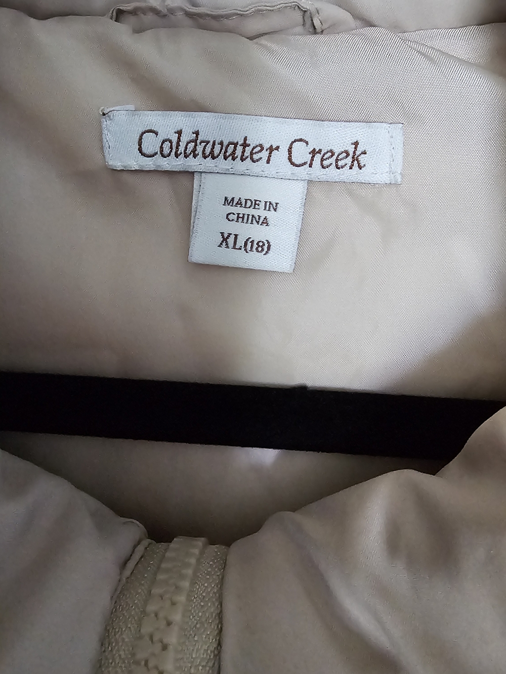 FINAL..Coldwater Creek Women's Cream Quilted Faux-Fur Trim Puffer Vest - Picture 9 of 9